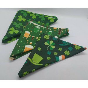 Dog Bandana St Patrick's Day Triangle Scarf Collar Shamrock Neckerchief Green